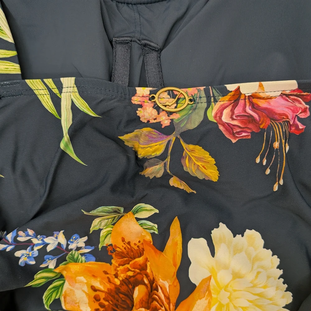 Jantzen Navy Floral Ruched Two-Piece Tankini NWT - Picture 8 of 8